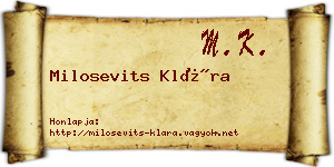 Milosevits Klára névjegykártya