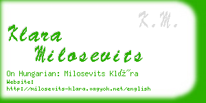 klara milosevits business card